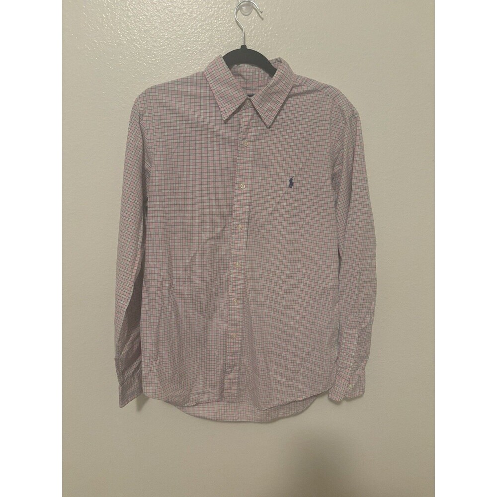 Polo Ralph Lauren Men’s Medium Button Up Shirt Oxford Pink w/ Blue Horse 2004
